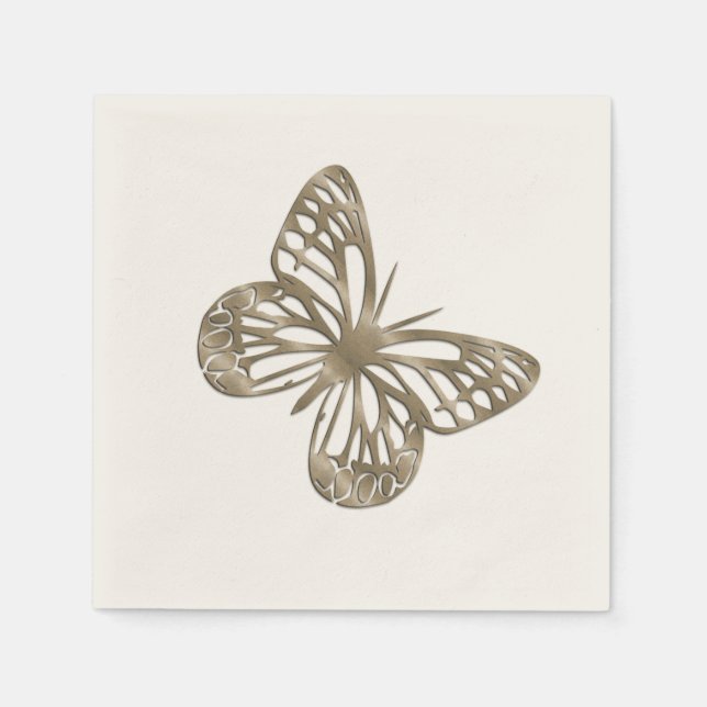 Pretty Gold Butterfly Napkin (Front)