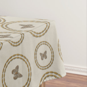 Pretty Gold Butterfly Tablecloth