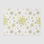 Pretty Gold Christmas Snowflakes on Winter White Tissue Paper<br><div class="desc">Mixed sized pretty yellow gold snowflakes are scattered throughout this Christmas seasonal pattern. This cute festive design with a crisp winter white background is sure to please any age and perfect for anyone who likes soft and delicate xmas patterns.</div>