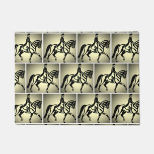 Pretty Gold Dressage Rider Doormat