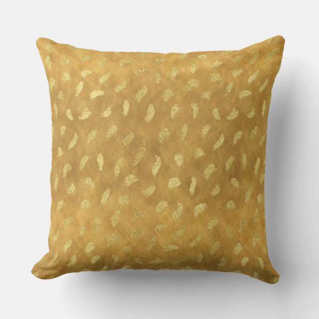 Pretty Gold Glam Abstract Cushion (Front)