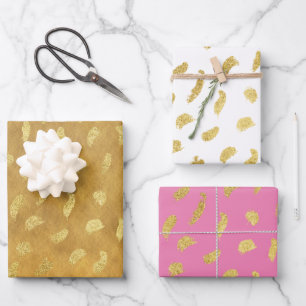Pretty Gold Glam Abstract Wrapping Paper Sheet