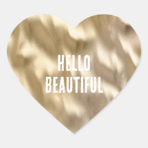 Pretty Gold Glam Heart Sticker