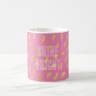 Pretty Gold Glam Pink Abstract Coffee Mug