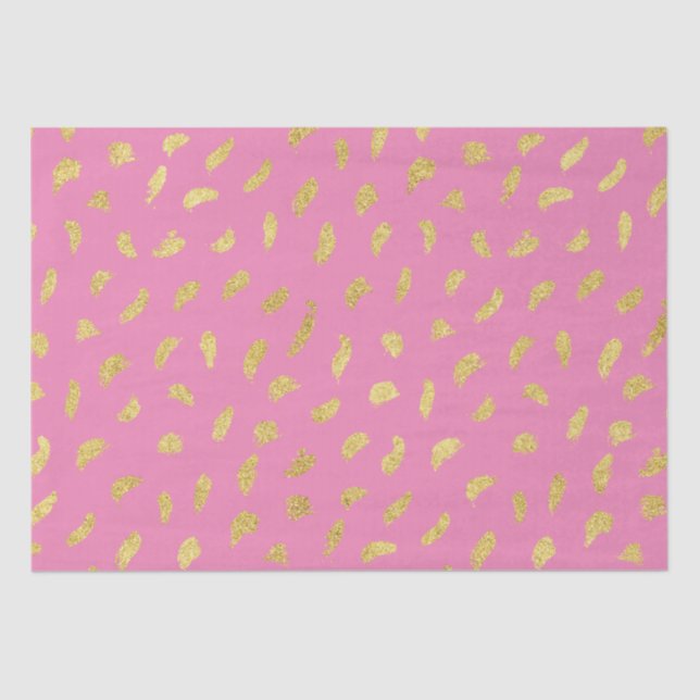 Pretty Gold Glam Pink Abstract Tissue Paper (Front)