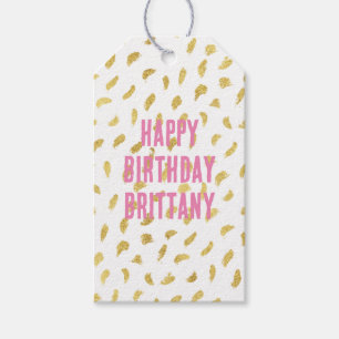 Pretty Gold Glam White Abstract Gift Tags