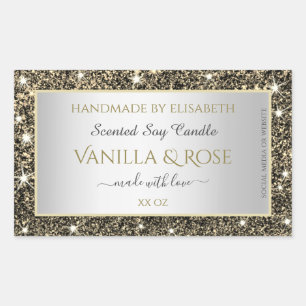 Pretty Gold Glitter Stars Product Packaging Labels