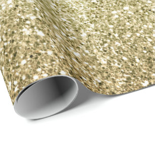 Pretty Gold Glitzy Glitter Wrapping Paper