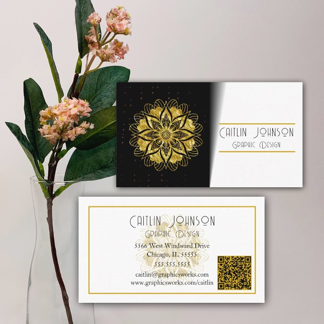 Pretty Gold Mandala Graphic Designer/Generic Business Card (Creator Uploaded)
