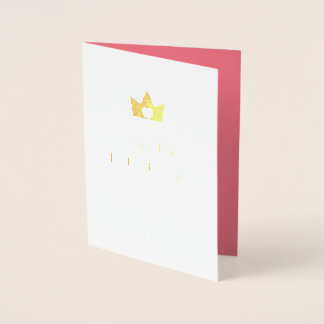Pretty Gold & Pink Princess Happy Birthday Foil Card