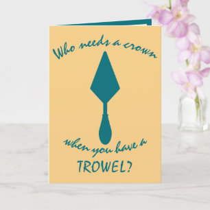 Pretty Gold & Teal Archaeologist Trowel Card