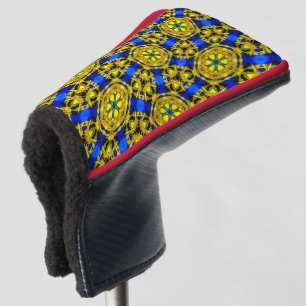 Pretty Golden Flowers Pattern Golf Head Cover