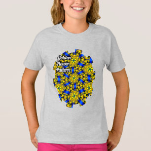 Pretty Golden Flowers Pattern T-Shirt