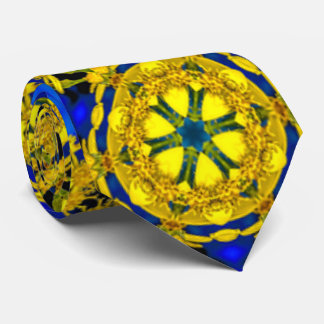 Pretty Golden Flowers Pattern Tie