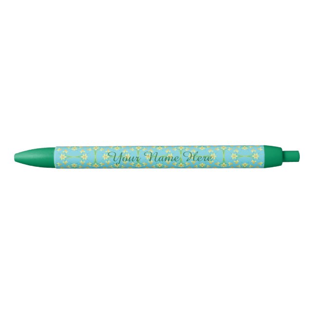 Pretty Golden Yellow Daffodils Pen to Personalise (Front)