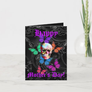 Pretty gothic skull mothers day card
