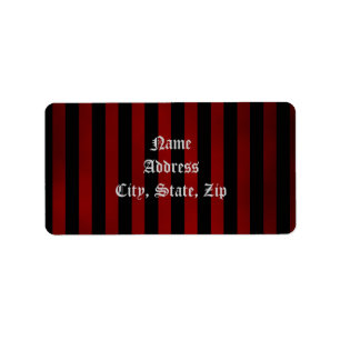 Pretty gothic striped address label