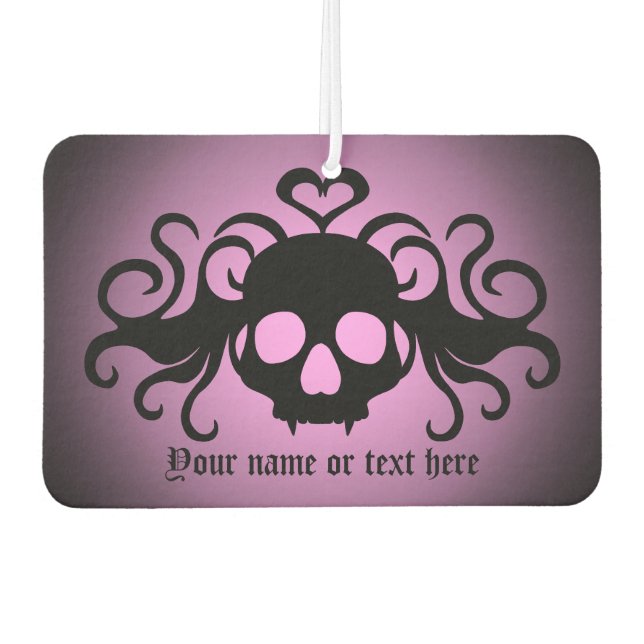 Pretty Gothic winged skull Car Air Freshener (Front)