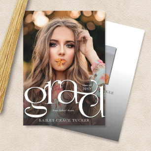 Pretty GRAD Overlay Class Year Graduation Announcement
