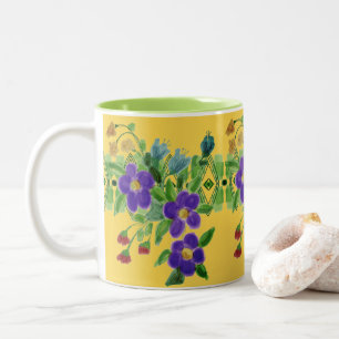 Pretty Green and Golden Yellow Two-Tone Coffee Mug