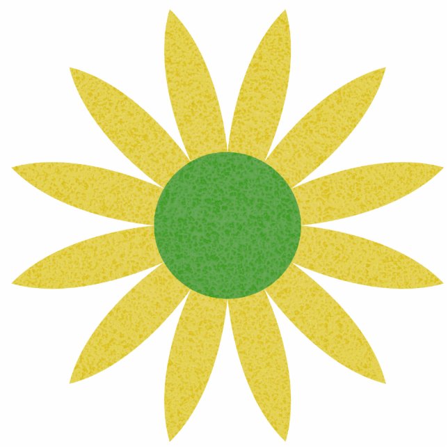 Pretty Green And Yellow Daisy Sculpture Standing Photo Sculpture (Front)