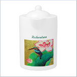 Pretty Green Bird & Flower<br><div class="desc">Pretty green & gold bird and flower design.</div>