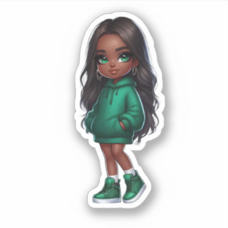 pretty green black girl