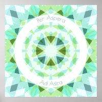 Pretty Green Blue Per Aspera Ad Astra Motivational