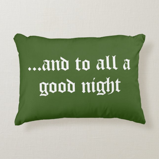 Pretty green Christmas accent pillow (Front)