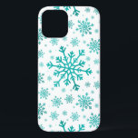 Pretty Green Christmas Snowflakes on Winter White iPhone 12 Pro Case<br><div class="desc">Mixed sized pretty pastel green snowflakes are scattered throughout this Christmas seasonal pattern. This cute festive design with a crisp winter white background is sure to please any age and perfect for anyone who likes soft and delicate xmas patterns.</div>