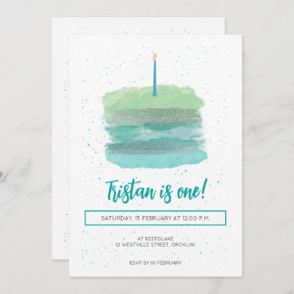 Pretty Green First Birthday Invite