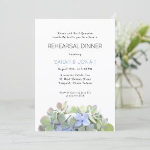 Pretty Green Floral Rehearsal Dinner Hosted Invite