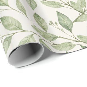 Pretty green foliage wrapping paper