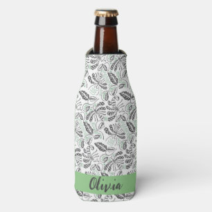 Pretty Green Grey Summertime Batik Bottle Cooler