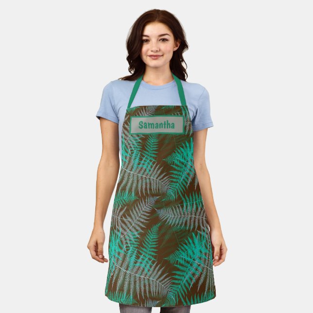 Pretty Green Leaves Apron (Worn)