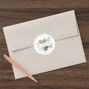 Pretty green leaves Return Address Envelope Seal