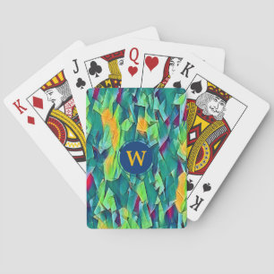 Pretty Green Mosaic Personalised Playing Cards