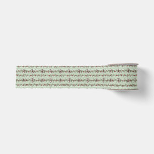 Pretty Green Toile Christmas Berries And Bows Grosgrain Ribbon
