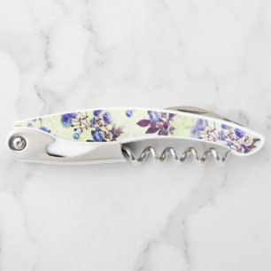 Pretty Green w/ Purple Floral Print Corkscrew
