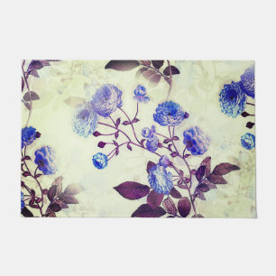 Pretty Green w/ Purple Floral Print Doormat