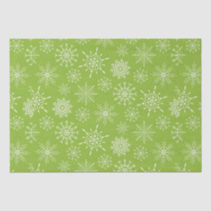 Pretty Green White Snowflakes Christmas Gift Tissue Paper