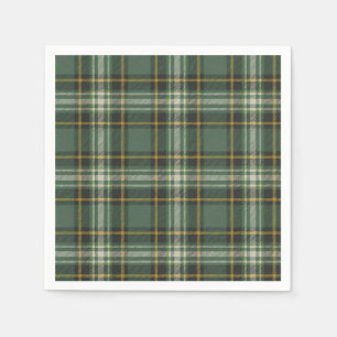 Pretty Green Yellow Plaid Design Napkin