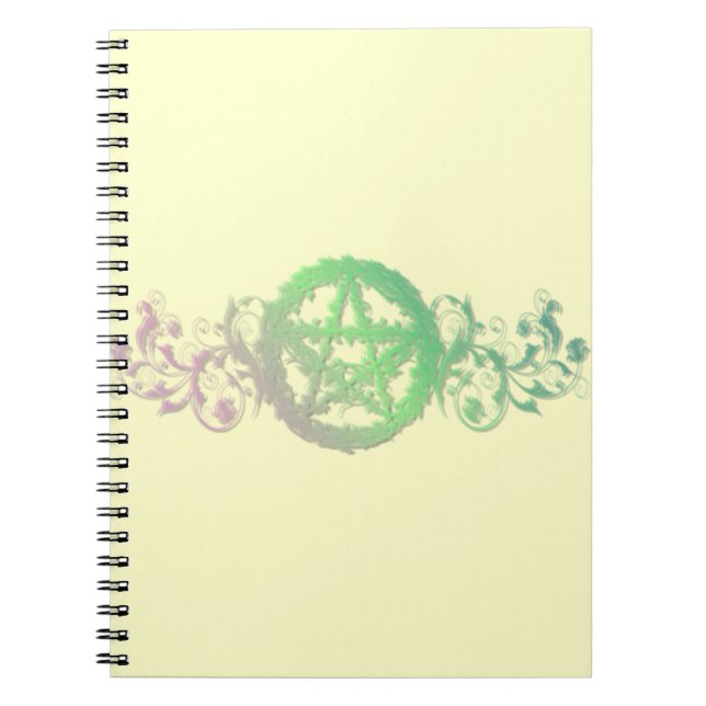 Pretty greenery pentacle notebook (Front)