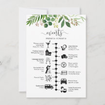 Pretty Greenery Wedding Guest Itinerary 