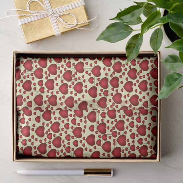 Pretty Grunge Heart Pattern Tissue Paper (Gift)