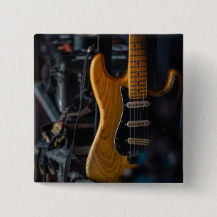 Pretty Guitar 15 Cm Square Badge