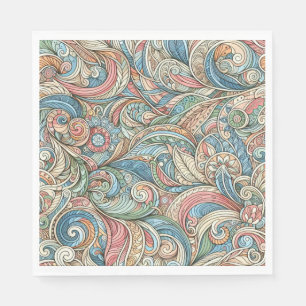 Pretty hand drawn abstract represents nature napkin