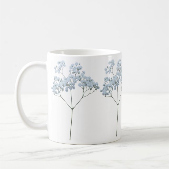 Pretty Hand Drawn Elderflower Coffee Mug (Left)