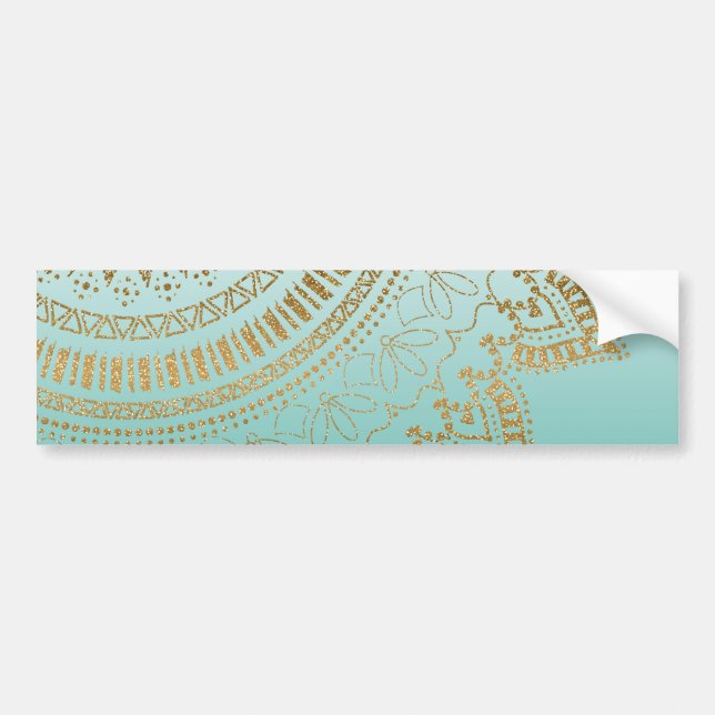 Pretty hand drawn tribal mandala elegant design bumper sticker (Front)