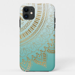 Pretty hand drawn tribal mandala elegant design iPhone 11 case